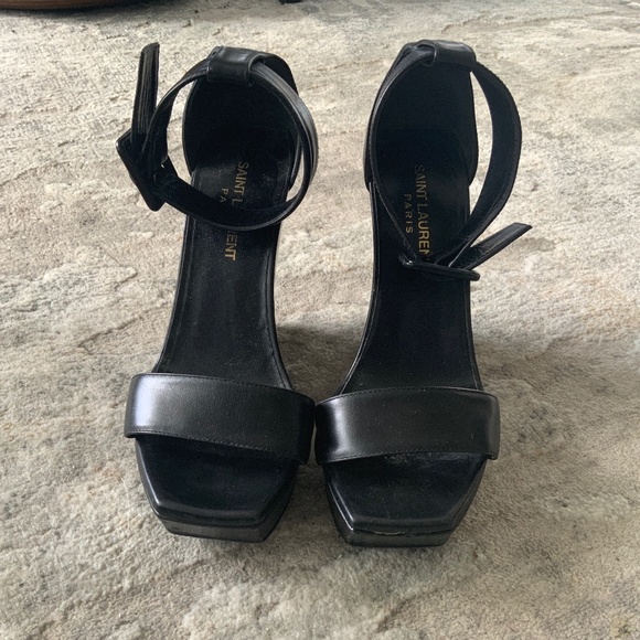 SAINT LAURENT, WEDGE ANKLE STRAP SANDALS - Picture 4 of 7